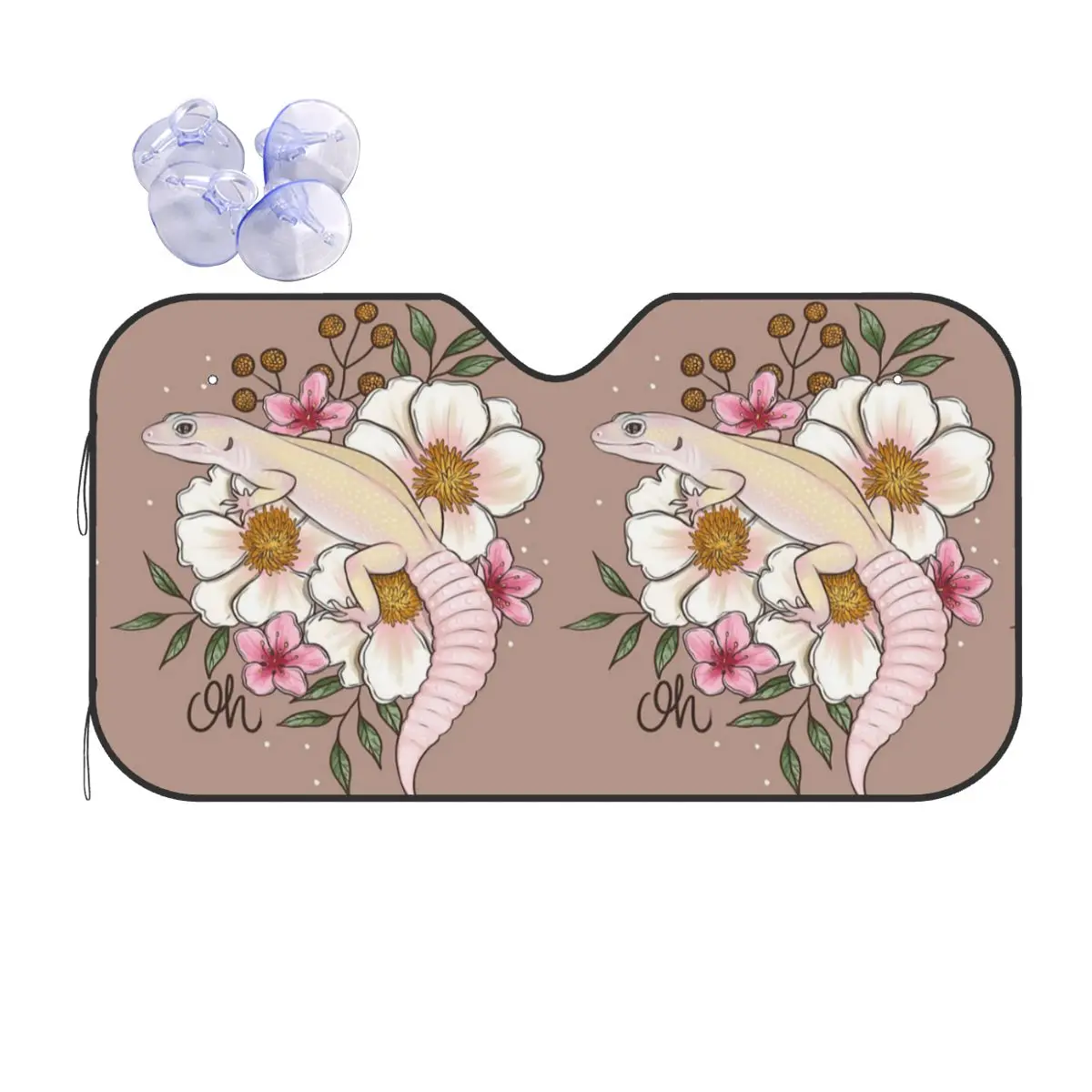 

Leopard Gecko Murphy's Patternless With Florals Sunshade Windscreen Car Front Windshield Window Sun Visor Accessories Covers