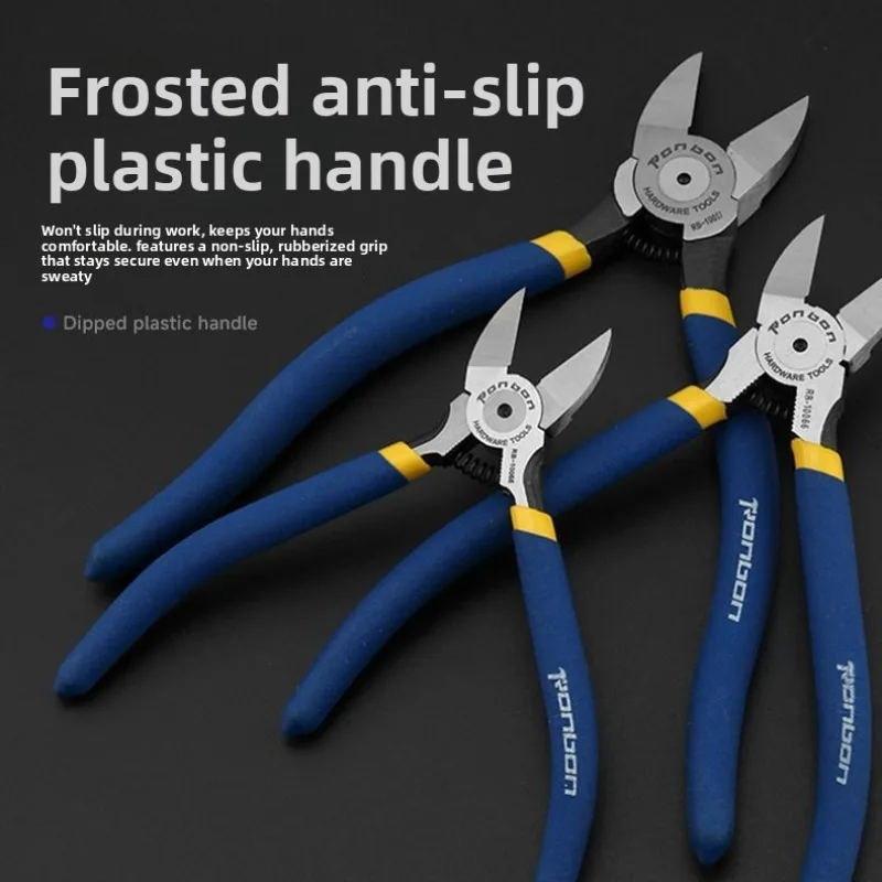 Blue Electricians Pliers Tools Electrician Hand Tool Carbon Steel Electrical Wire Cable Cutters Side Snips Flush Nipper Home