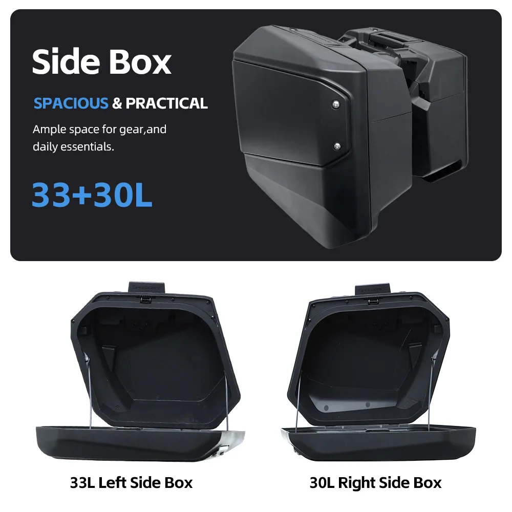 Quick‑Detach Side Pannier Cases For Honda NC750X, OEM Hole‑Position Install No Modify, Original Key Unlock Side Luggage Boxes