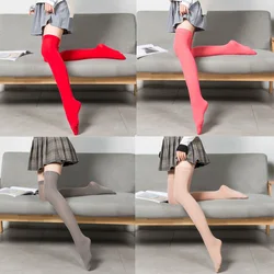 Women Velvet Calze Stretch Stockings Sexy Warm Comfortable Thigh High Stockings Over Knee Socks JK Students Solid Long Socks