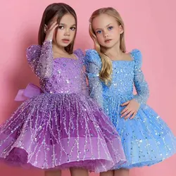 Chloe Wish-vestido brillante para niña árabe, vestido púrpura con cuentas para bebé, fiesta de cumpleaños, boda, vacaciones, J204, 2024