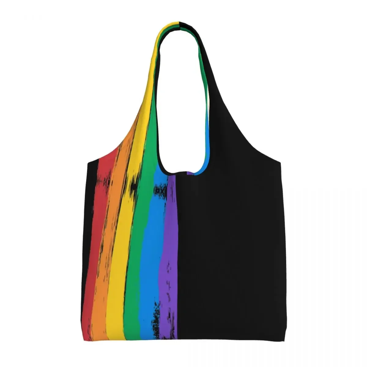 

Reusable Flag LGBT Shopping Bag Women Shoulder Canvas Tote Bag Washable Gay Pride Lesbian Groceries Shopper Bags Handbags Gifts