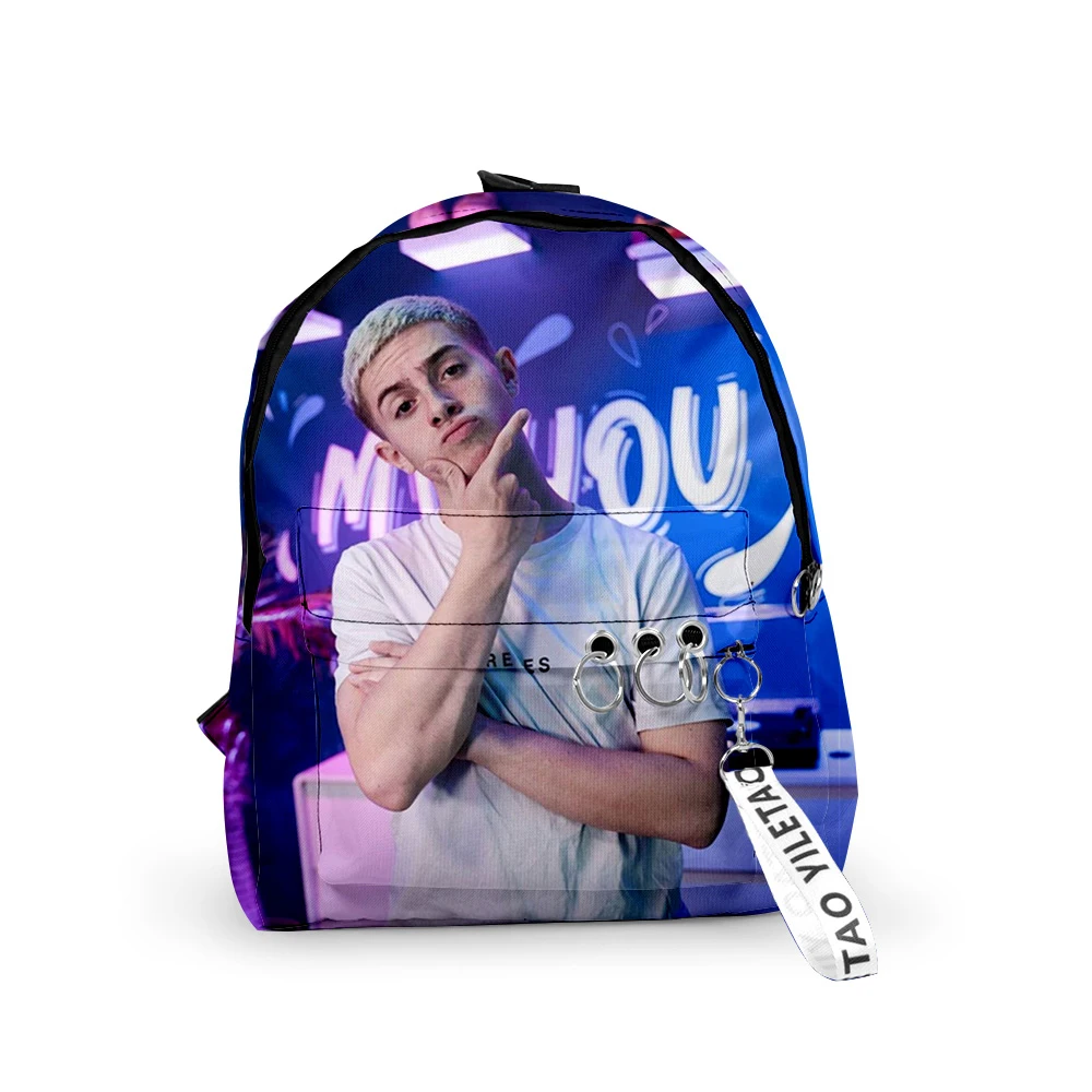 

Classic Popular Michou Notebook Backpacks Boys/Girls pupil School Bags 3D Print Keychains Oxford Waterproof Cute Small Backpacks