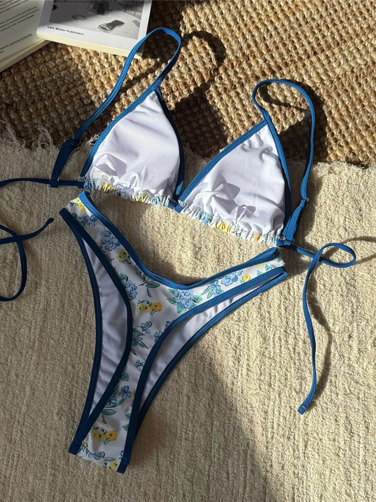 Mini Bikini brasileño con Tanga y flores de leopardo, traje de baño para mujer, traje de baño femenino, conjunto de Bikini de dos piezas, bañador, traje de baño para nadar K6286