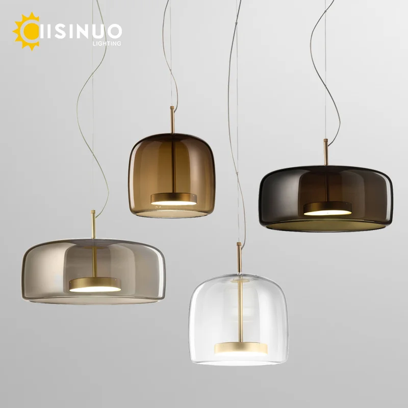 

Nordic minimalist glass single head chandelier designer restaurant bar counter coffee shop postmodern model room decoration chan