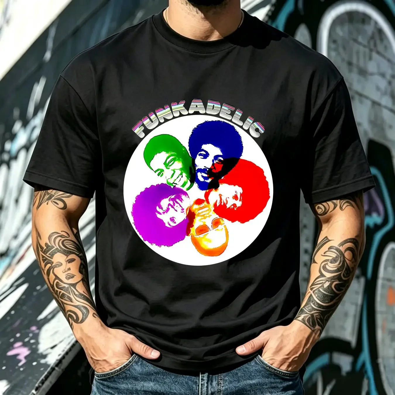 washed T Shirt Funkadelic Parliament George Clinton Bernie Worrell Bootsy Collins vintage Washed Slightly designer clothes