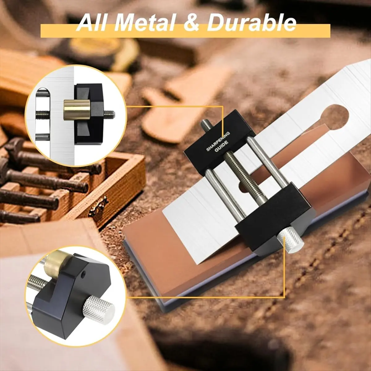 

ABJS Chisel Sharpening Jig Kit,with 5/32 to 3in Chisel Honing Guide for Chisels and Planes,Woodworking Guide,Wood Chisel Sets