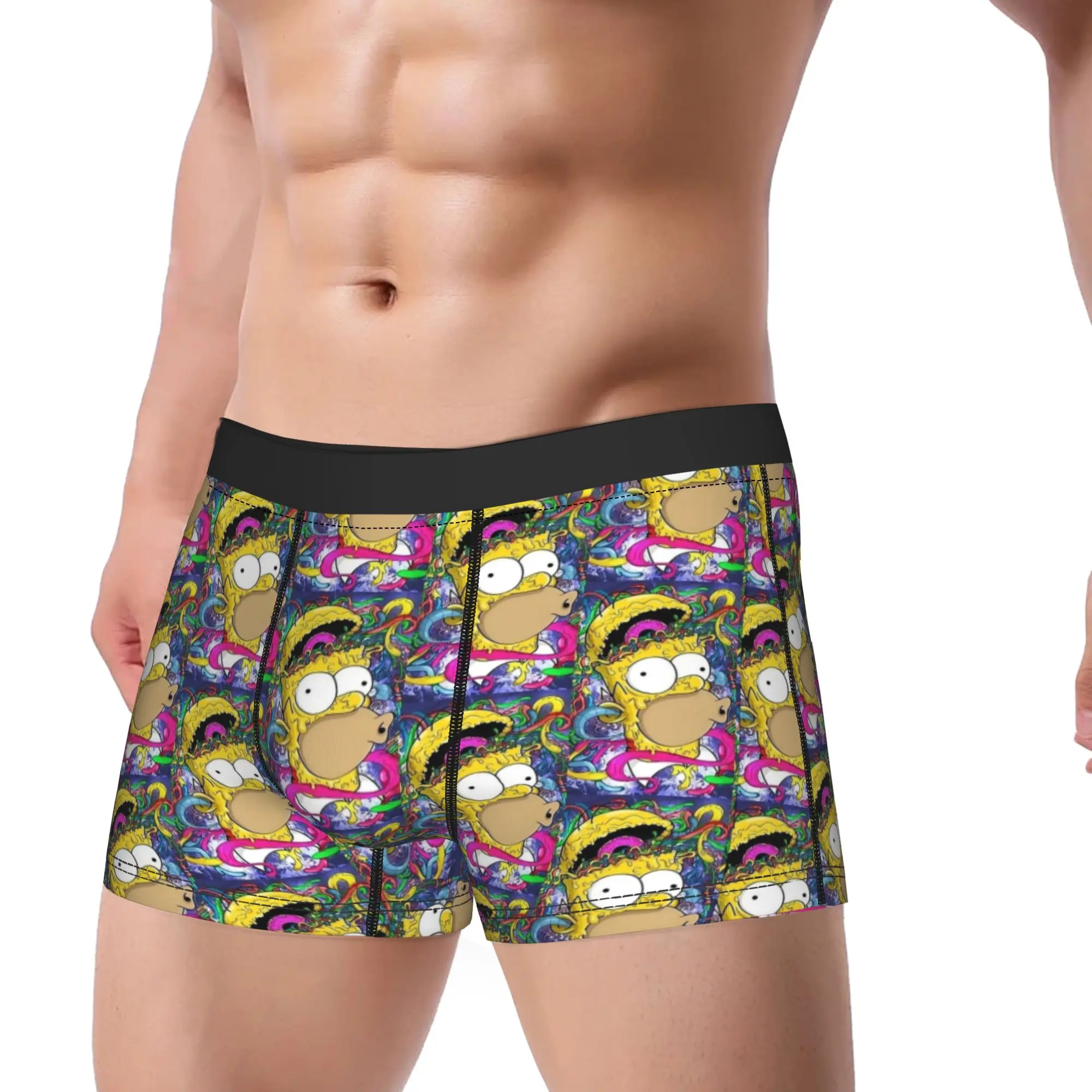 Crazy Homer S-Simpsons Underwear  Males Underpants Custom DIY Elastic Trunk Quality Boxer Brief Plus Size 2XL