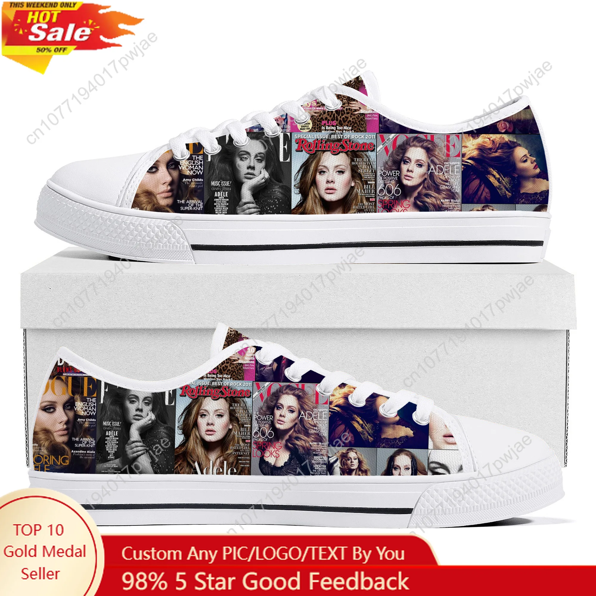 

Adele Singer Poster Low Top Lightweight Sneakers Mens Womens Teenager High quality Canvas Sneaker Travel Casual Shoes