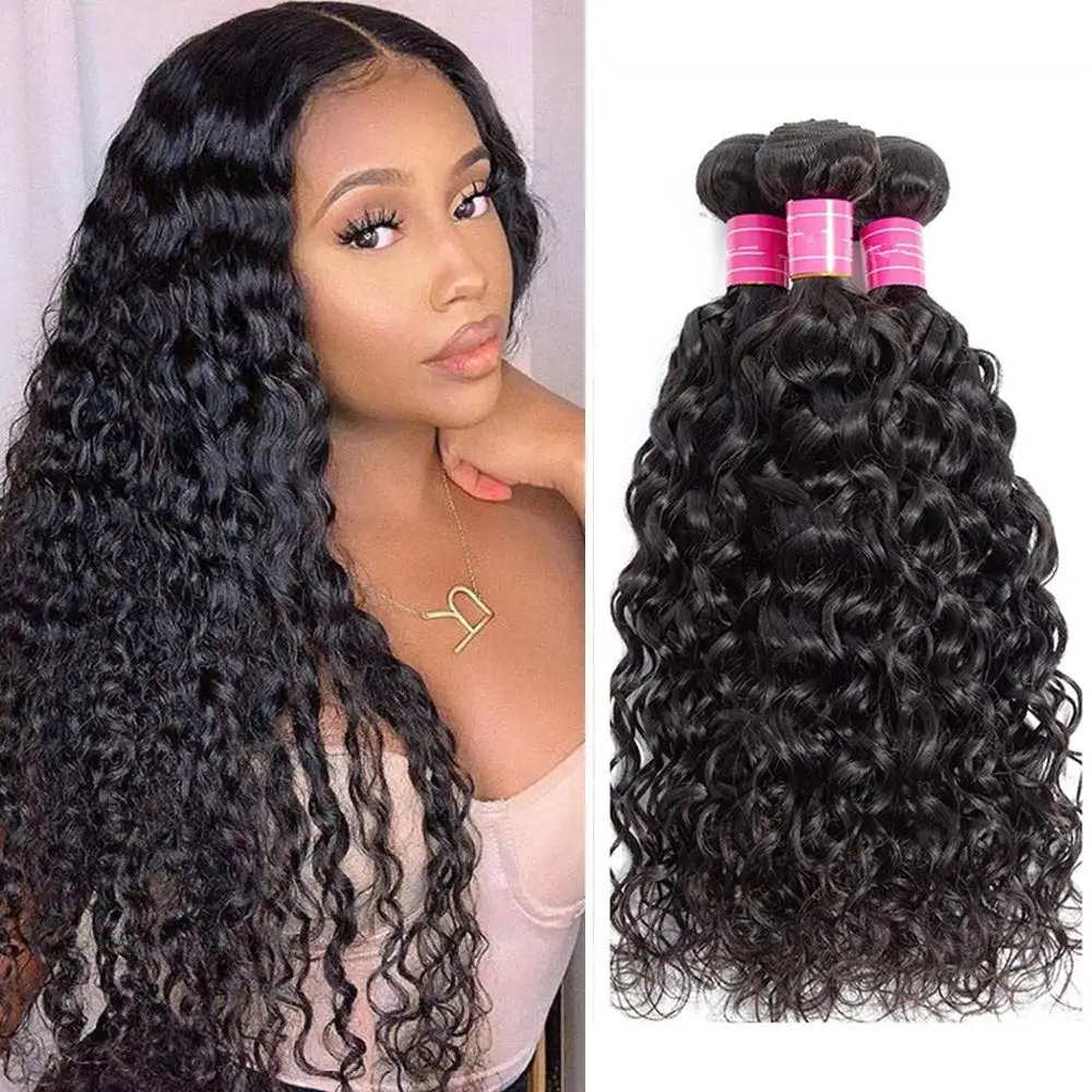 Brazilian Human Hair Bundles Water Wave Hair Weave Bundles Brazilian Curly Deep Wave Hair Bundles Remy Human Hair Extensions