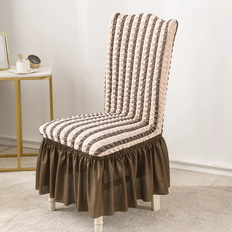 Thickened 3D Bubble Yarn Lace Skirt Chair Cover Home Universal All-inclusive Stretch One-piece Dining Chair Decorative Cover