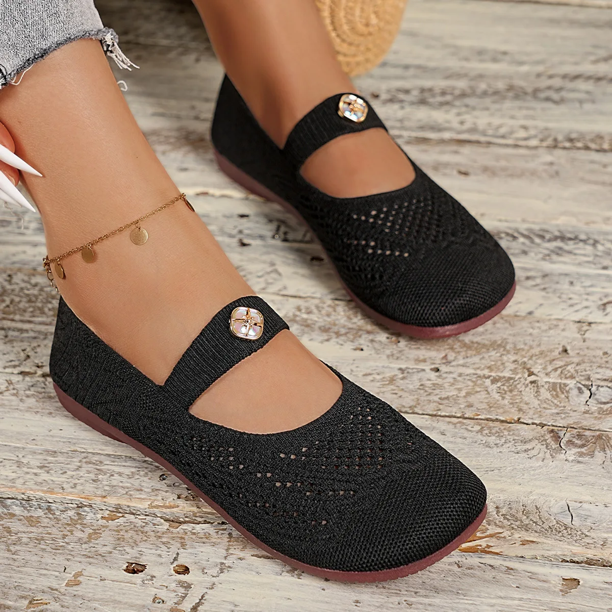 

Женская дышащая повседневная обувь с сеткой, модные балетки с круглым носком, женские лоферы, удобная обувь без шнуровки для мам, Zapatos Mujer