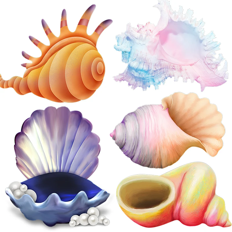 Three Ratels CF138 Lovely dream colorful conch shell children's gift sticker nursery color decorative Decal