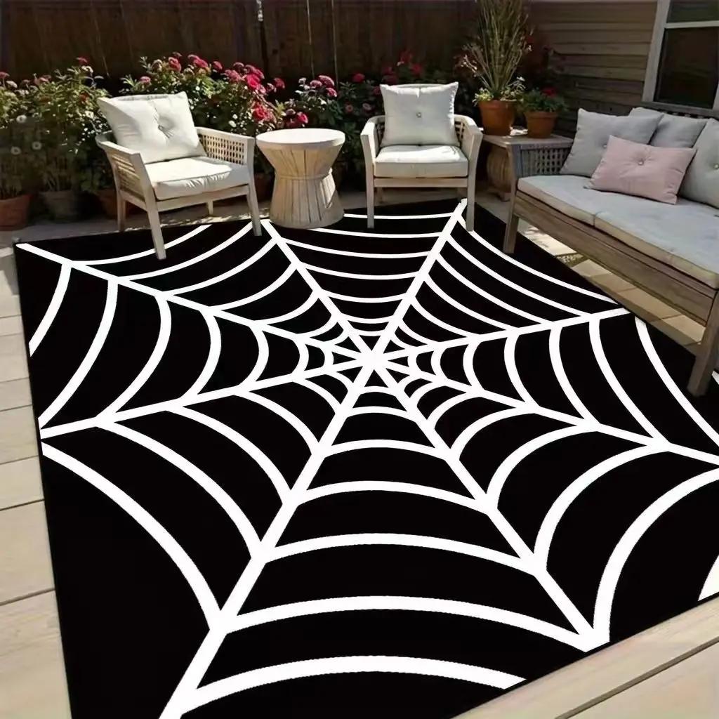 Extra Large Square Area Rug for Living Room and Outdoor Dining, Oversized Floor Mat for Family Gatherings, Doorway and Bathroom, Non-Slip PVC Backing, Exquisite Printed Design