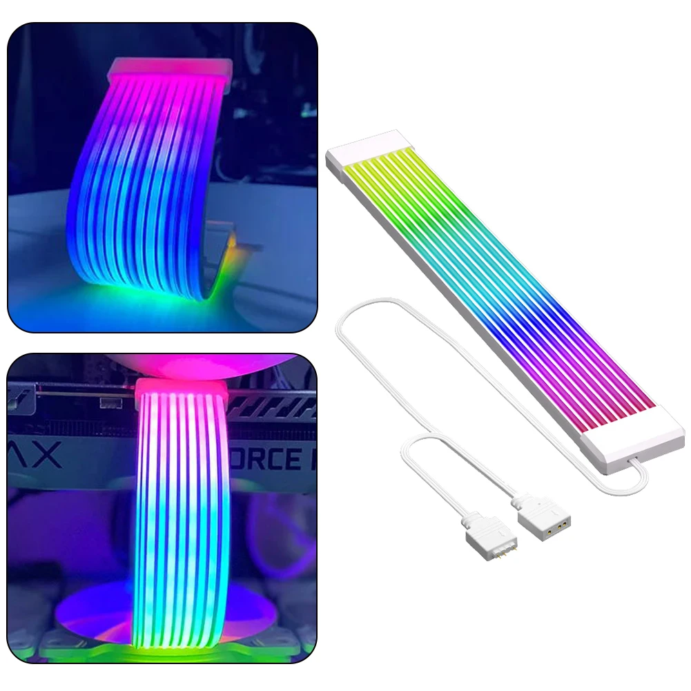 

5 В 3-контактный кабель PC RGB GPU 8-контактный 24-контактный PSU RGB-кабель Удлинители Гибкая светодиодная лента DIY Kit для блока питания компьютера