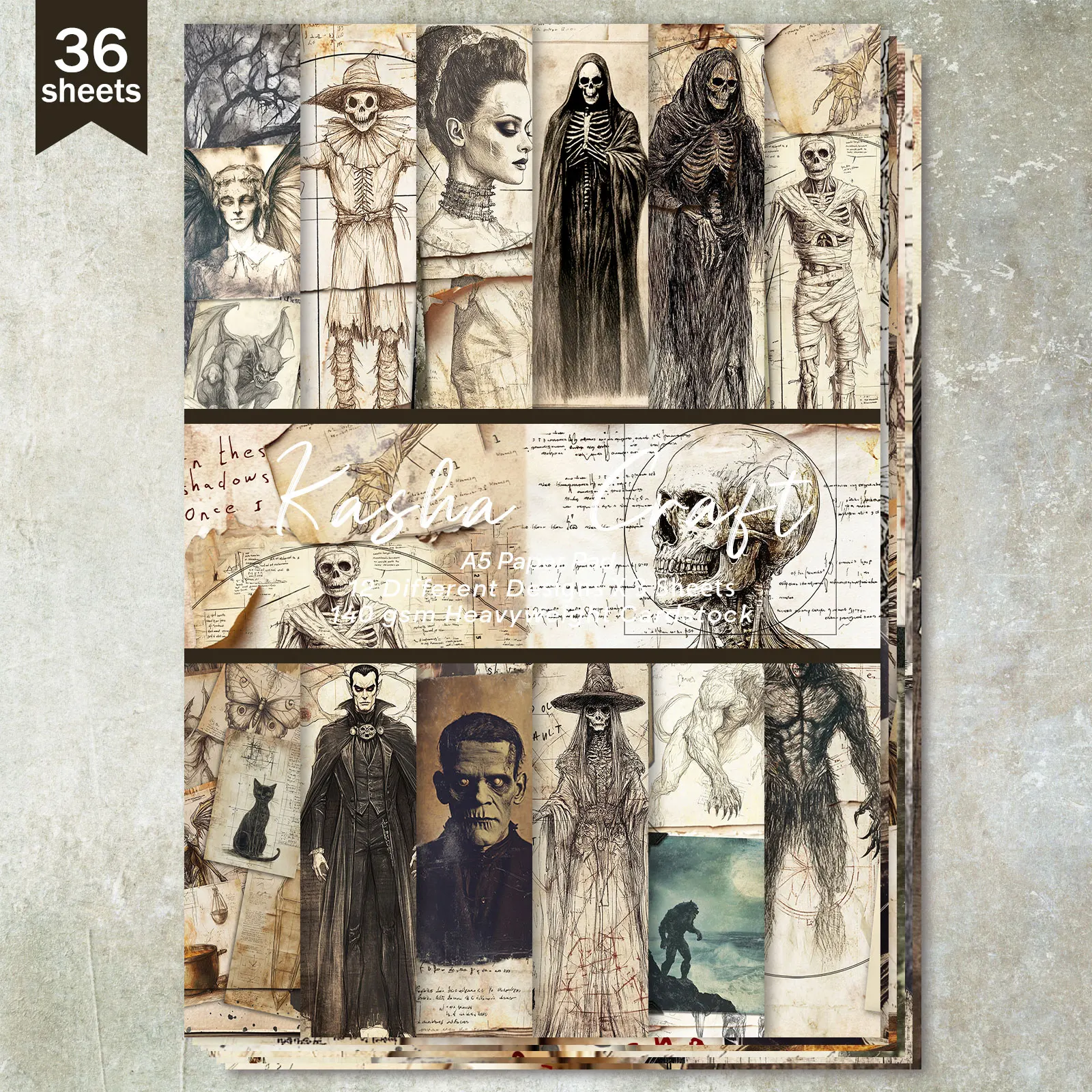 36 folhas a5 (caneta de terror americana) papel fino para corte de diário de bala, revista lixo, fundo de cartão de felicitações