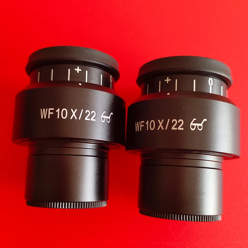 2PCS WF10X/22 Microscope Wide Angle Eyepiece Ocular Eyepoint Lens Adjustable Wide Field 30mm Widefield Microscope Eyepiece