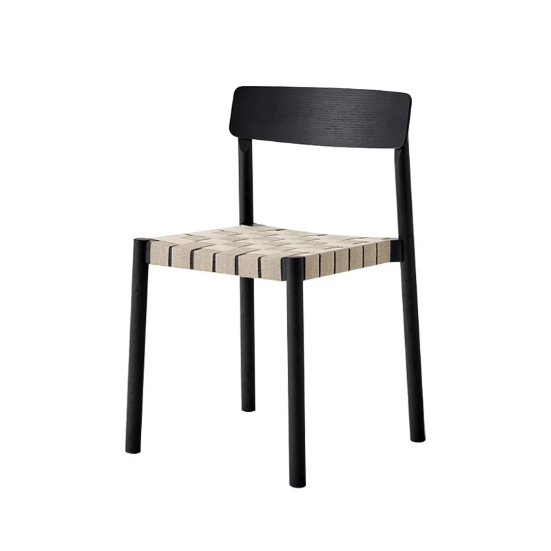 

Wabi Sandy Wind Solid Wood Rope Dining Chair Log Wind Leisure Chair Nordic Japanese Home Bed and Breakfast
