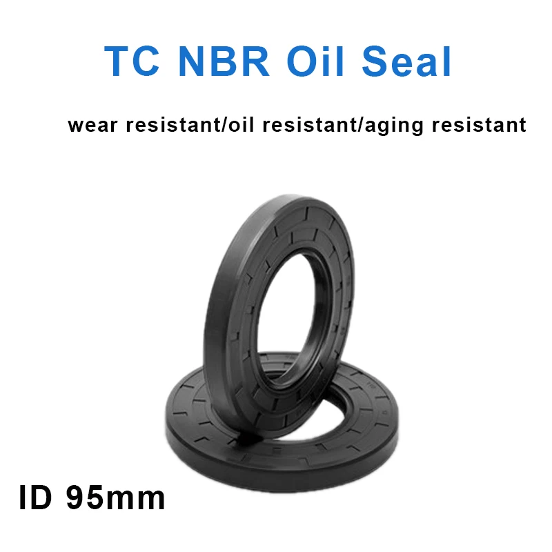 

1Pcs ID 95mm NBR Oil Seal TC-95*125/130/135/140/145/150*10/12/13/14/15mm Nitrile Rubber Shaft Double Lip Oil Seal Gasket