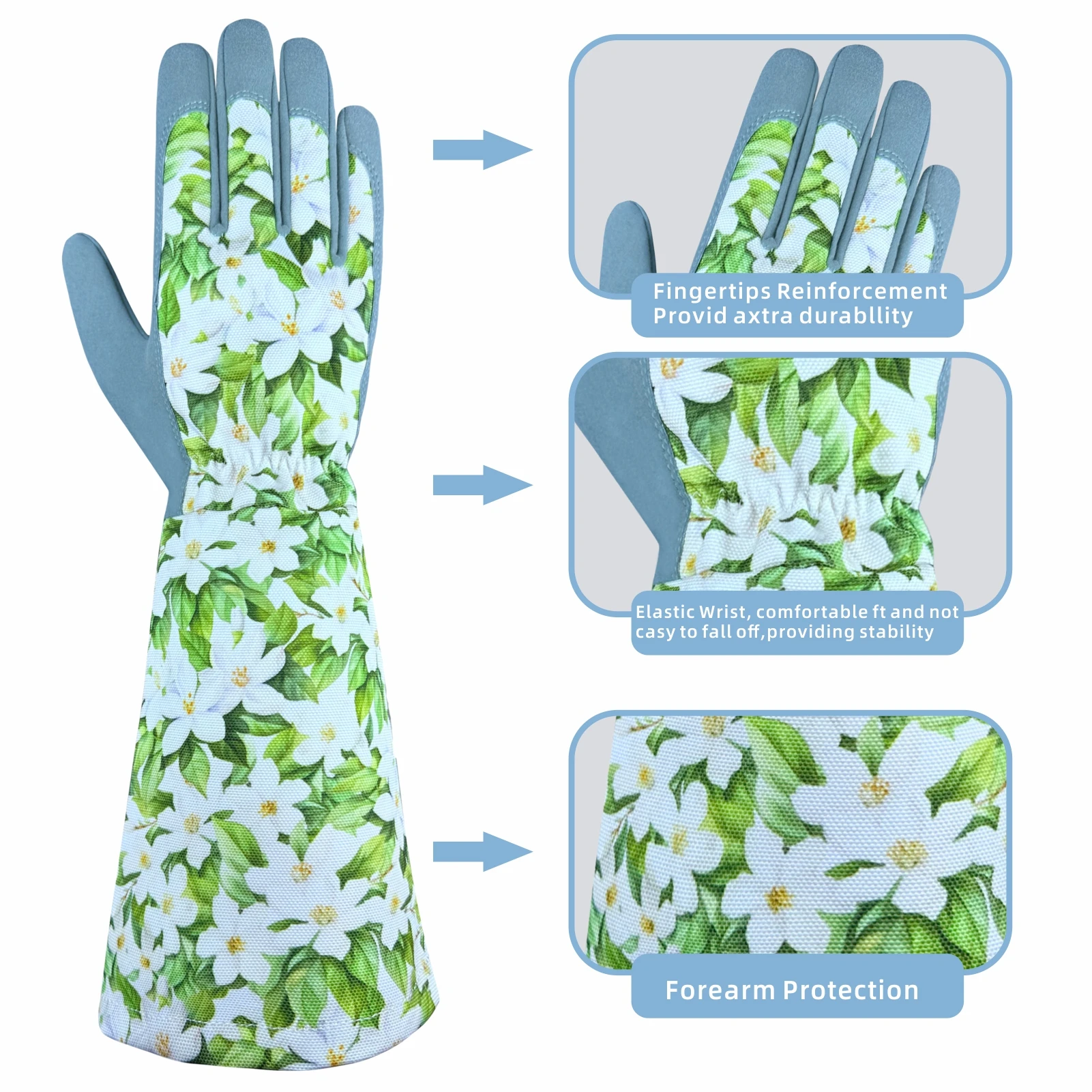 Long Sleeve Thorn Proof Garden Gloves Reinforced Finger And Sleeve for Rose Pruning Planting Weeding - Durable Gardening Gloves