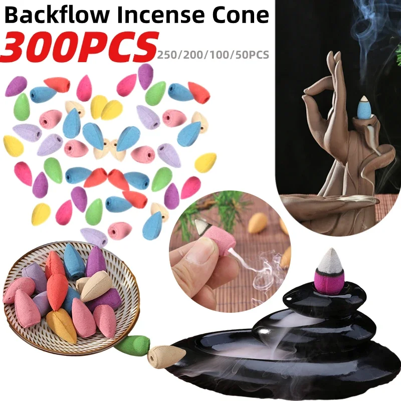 Natural Incense Mixed Waterfall Smoke Backflow Cone Burner Incense Fragrant Reflux Aromatherapy Tea Room Yoga Room Meditation