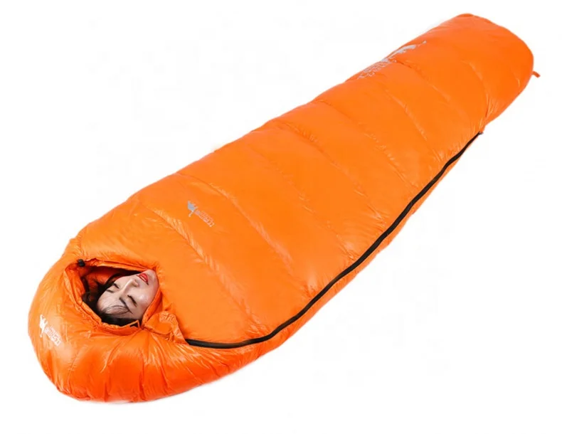 Outdoor Waterproof Travel Customized Shell Camping Fabric Mummy  Goose Down Sleeping Bag