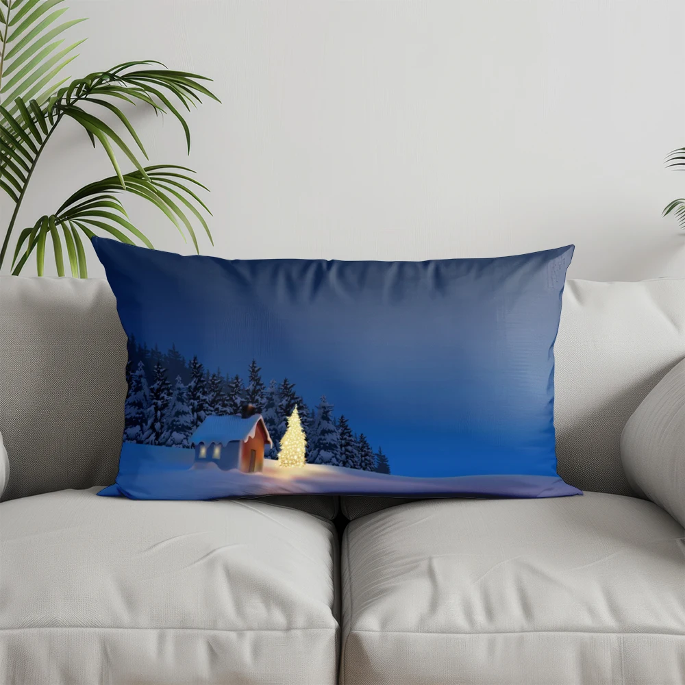 ديكور المنزل رجل الثلج والشتاء وسادة نمط مناسبة ل أريكة غرفة نوم سيارة وسادة غطاء وسادة وسادة الظهر المستطيلة #2