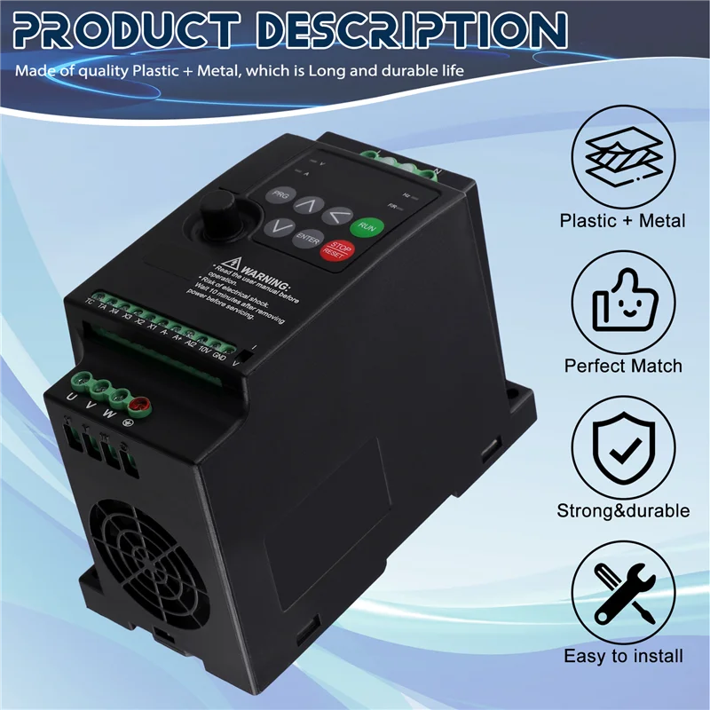 Frequency Converter 220 To 380 Vfd Single Phase Input Three Phase Output 2.2KW Motor Governor-AA26