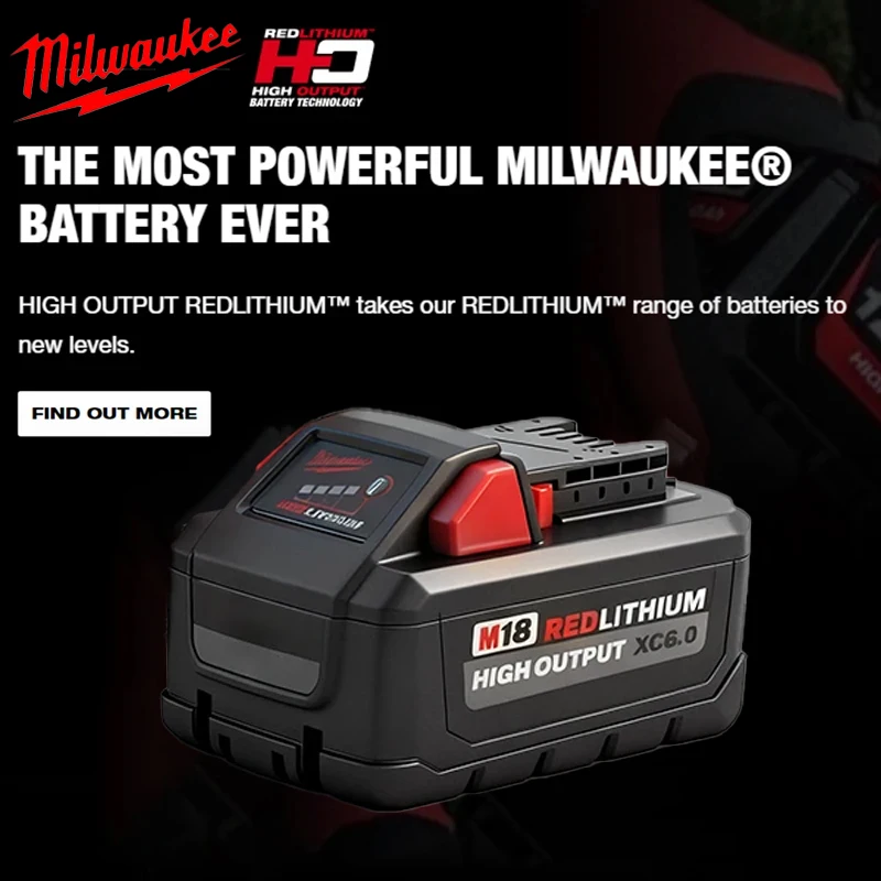 

100% Milwaukee M18 6.0Ah 21700 Lithium Ion Battery Compatible with 48-11-1860 Z50 Power Tools 2607-20 48-11-1850 Battery