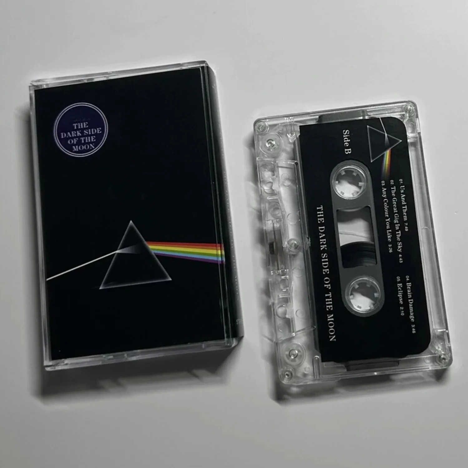 Western Classic Rock Music Cassette, Prism Refracting Rainbow Art Cover, Retro Walkman Compatible Iconic Rock Track Collection