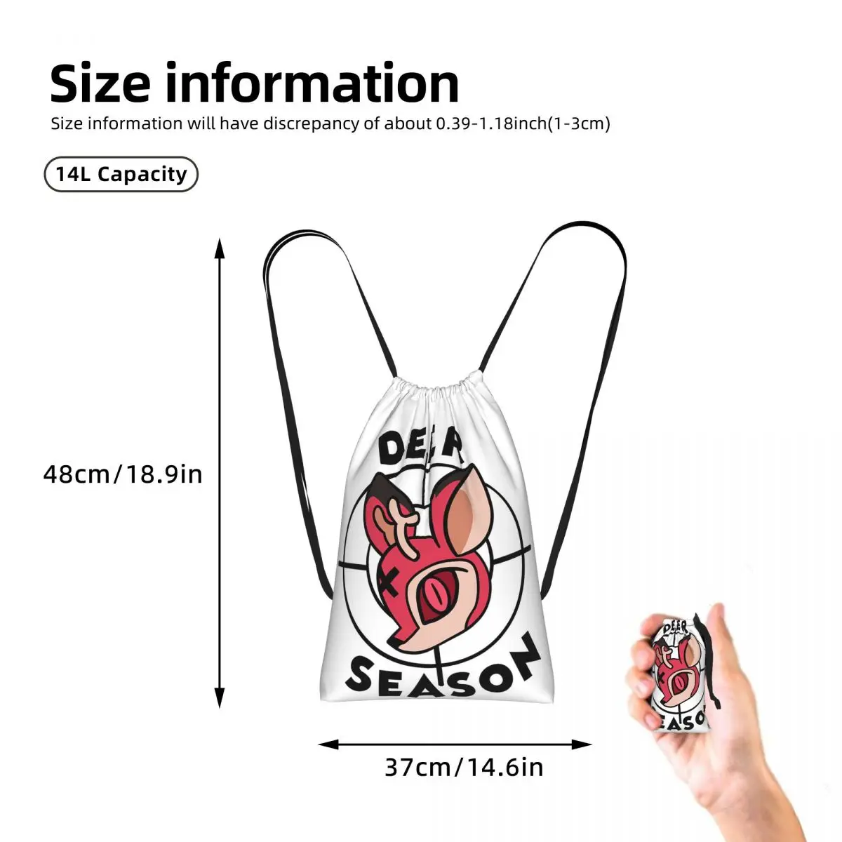 Alastor Deer Season Drawstring Backpack hiking cycling Bag Lightweight Foldable Storage Drawstring Bag for Men Women