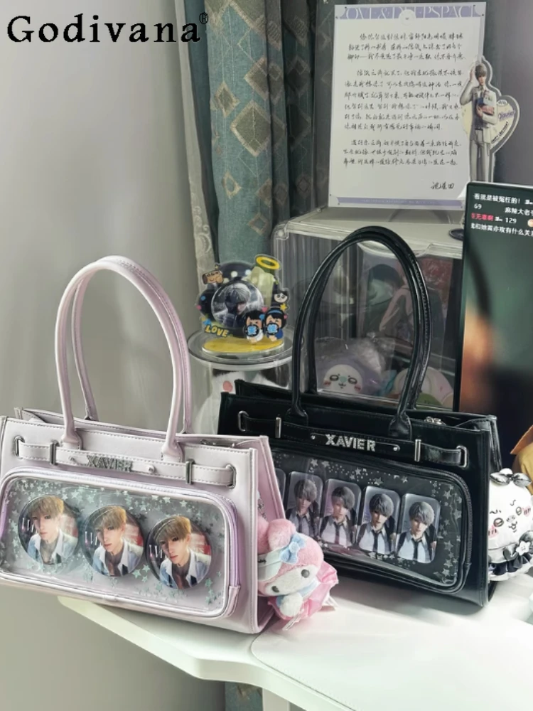

Japanese Original Large Capacity Lolita Transparent Pain Bag Daily Commute Cute Doll Bag Fan Concert Crossbody Bag for Women