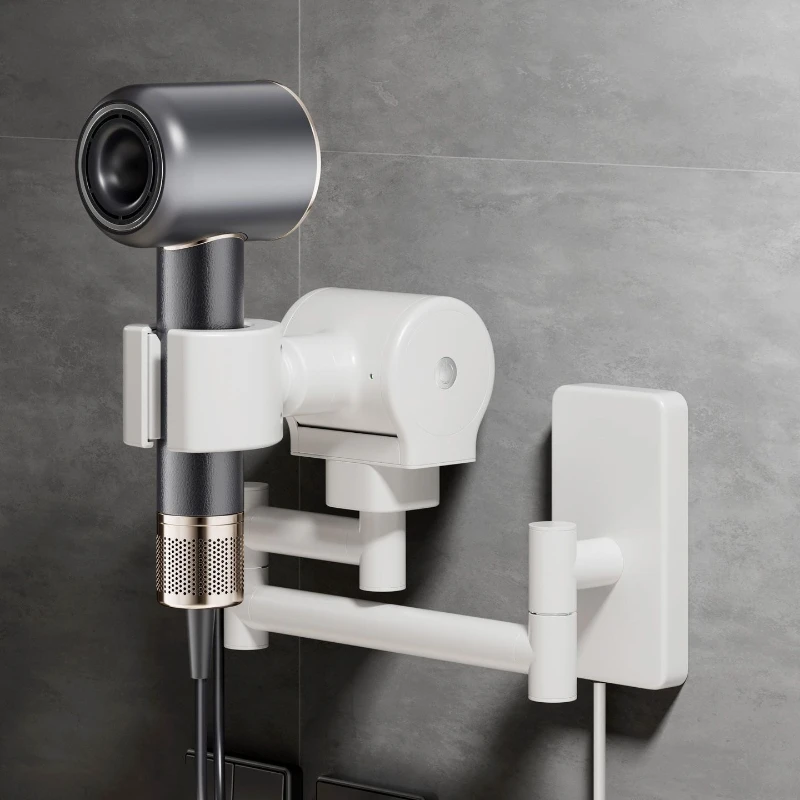 Automatic rotating hair dryer holder Shaking head bracket Lazy wall hanging Household free hands No punching Bathroom rack