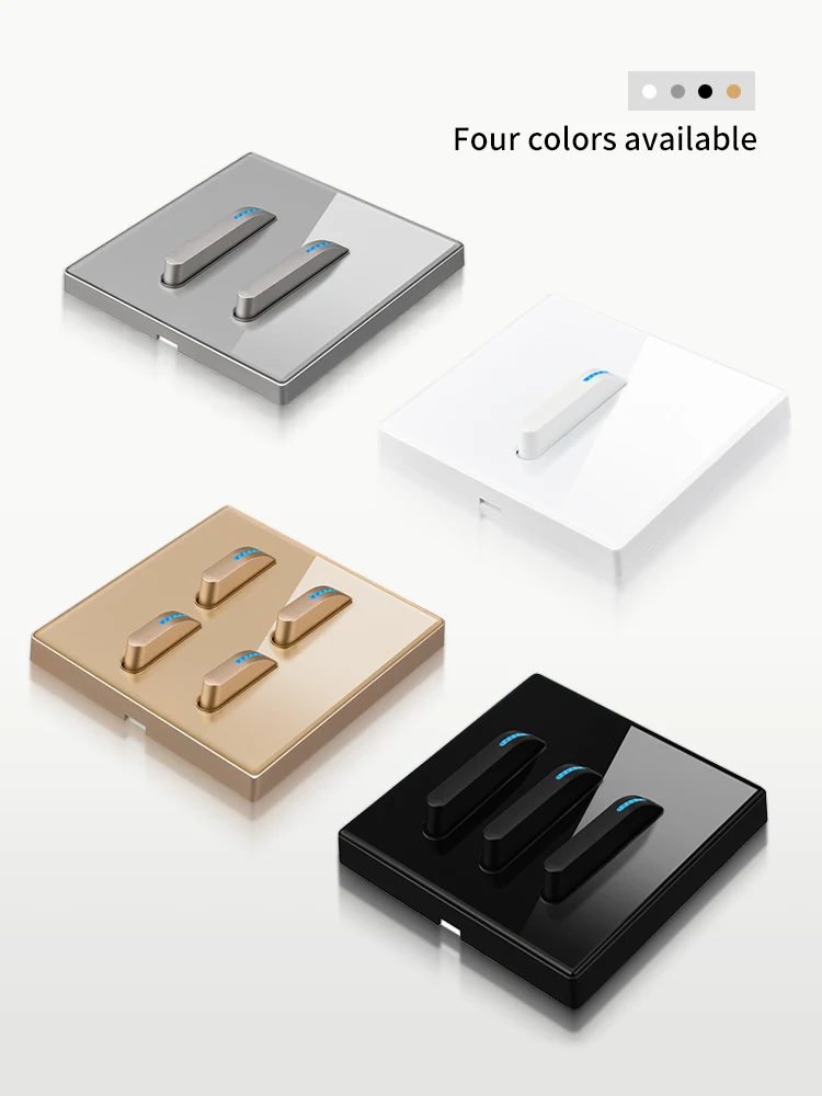 

Glass Panel Wall Switch LED European 16a Socket Retro Toggle Light Switch EU UK Standard 2way Socket 1-4gang USB Home Decoration