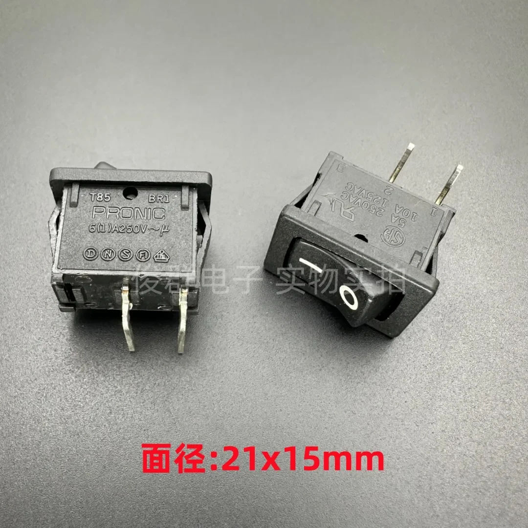 10pcs/boat type power switch BR1 bent pin 2 pin 2 gear key high current 6A rocker button