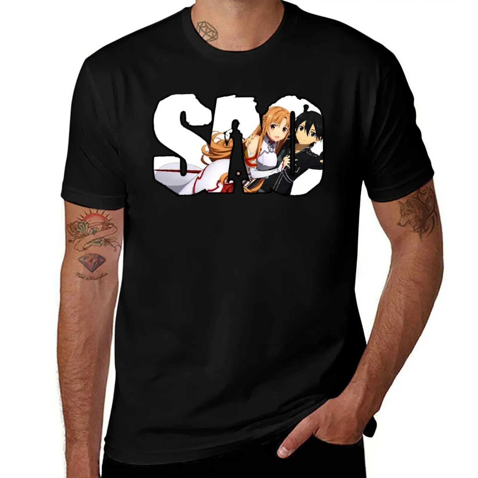 Asuna + Kirito SAO T-Shirt All Weather Casual Short Sleeve T-Shirt