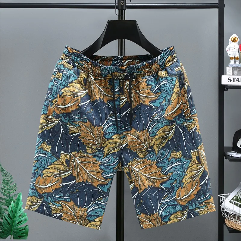 Men's Summer Trendy Knee Length Shorts Lightweight Quick Dry Print Beachwear for Young Men 2026 New Fashion Casual Attire