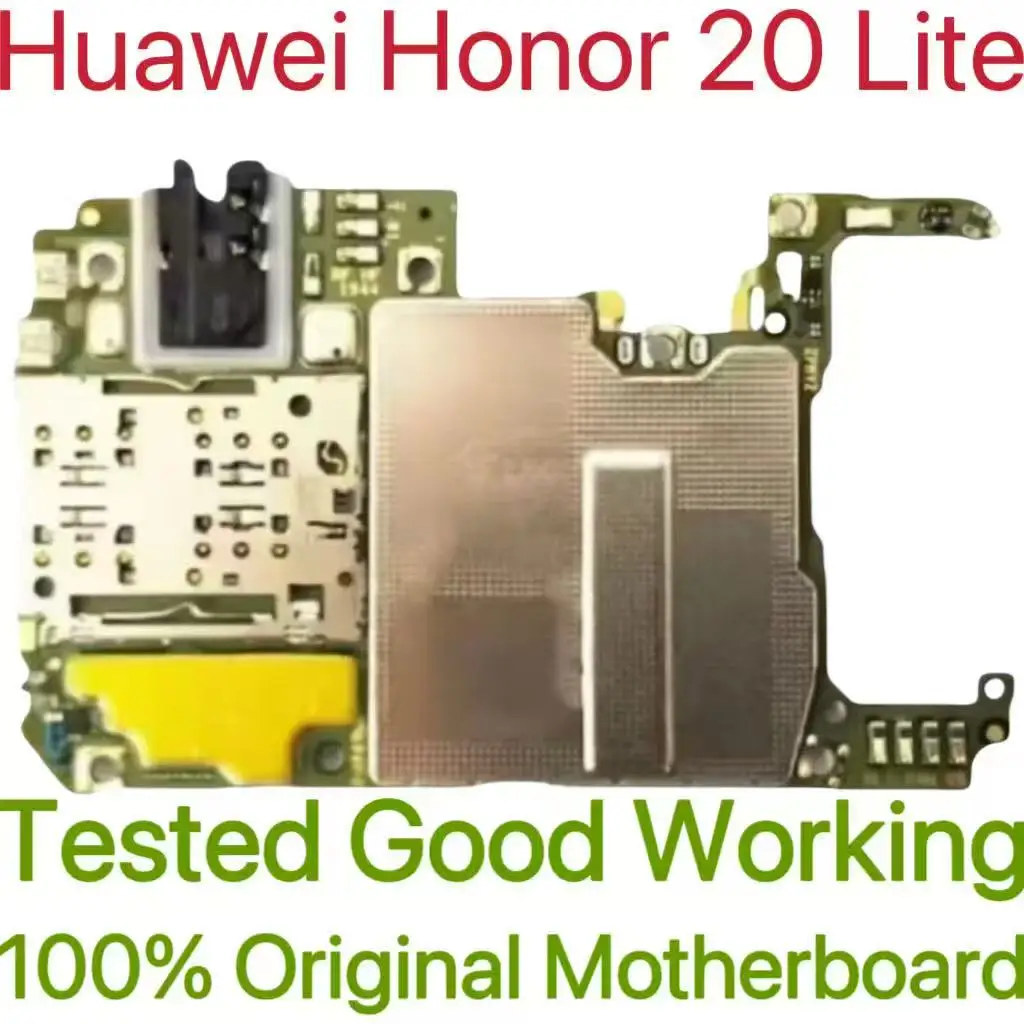 Original Unlocked Main Board For Huawei Honor 20 Lite Mainboard Motherboard Unlocked With Chips Circuits Flex Cable
