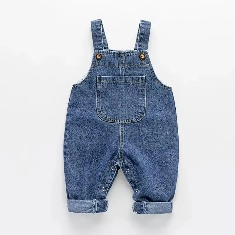 Children's Loose Casual Pants Spring Autumn Baby Cowboy Strap Pants Boys Girls High Waist Strap Pants Cowboy overalls Jeans