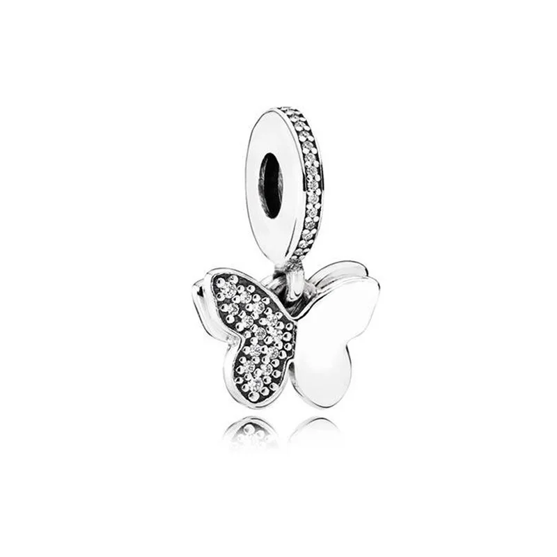 2023 Newst pink Daisy Flower Butterfly Charm Bead fit Original Pandora charms silver 925 Bracelet Pulsera DIY Women Berloque