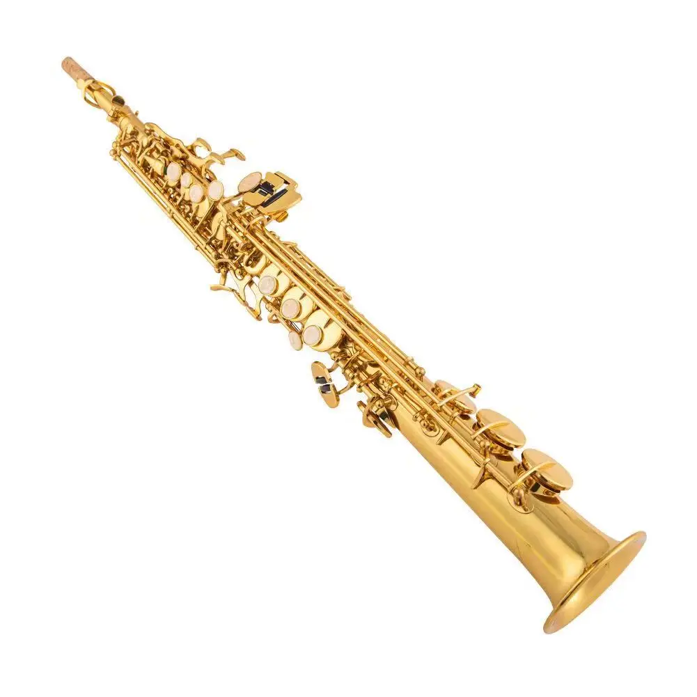 S-802  Deeply carve Original 1 :1 key type lacquered gold Soprano Saxophone B flat Top professional  playing Musical Instruments