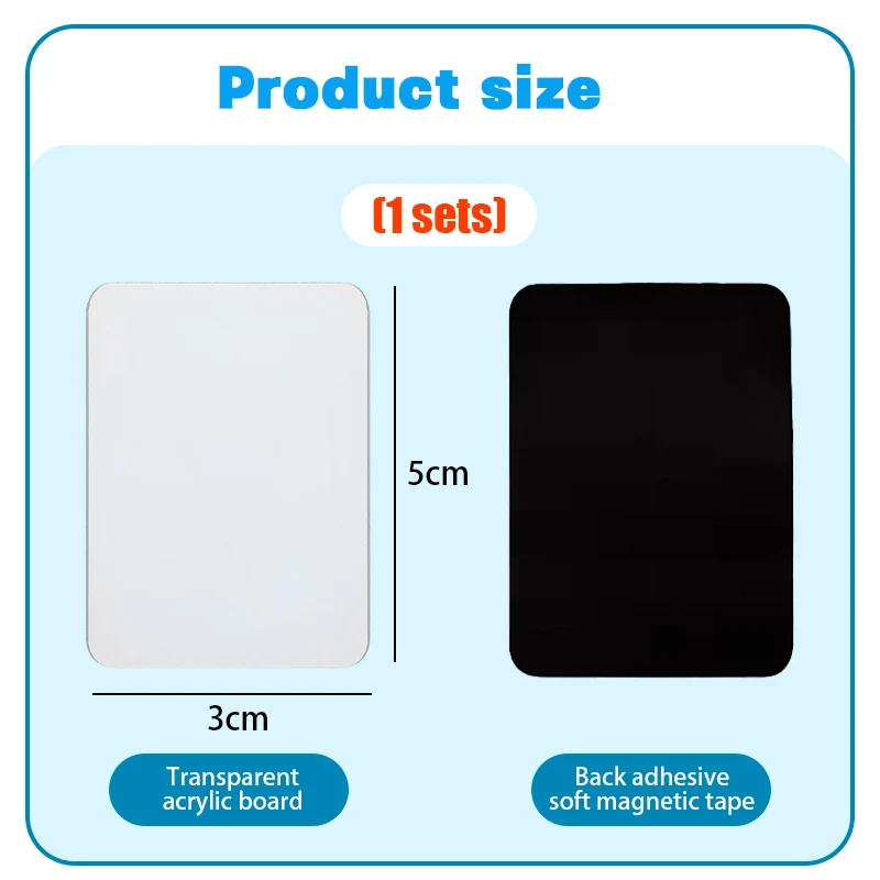 5x3cm DIY Acrylic Fridge Magnet Set, Strong Magnetic Sticker Kit for Home Decor, Custom Photo Postcard Handmade Souvenir Gift