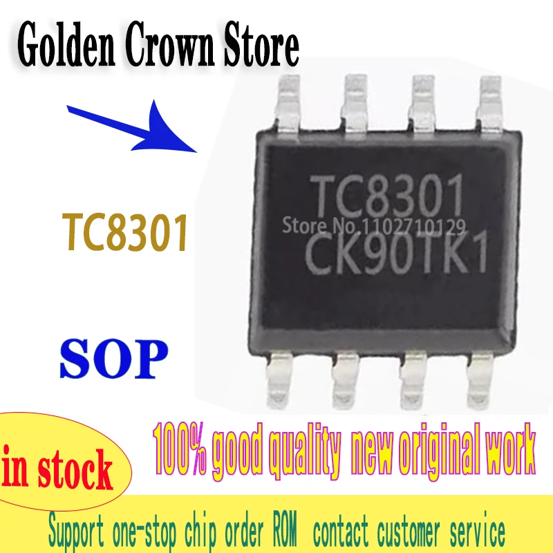 10~100Pcs/Lot TC8301 SOP-8 1.5A-2.5A 7.2V SMD Single Channel DC Motor Driver Chip