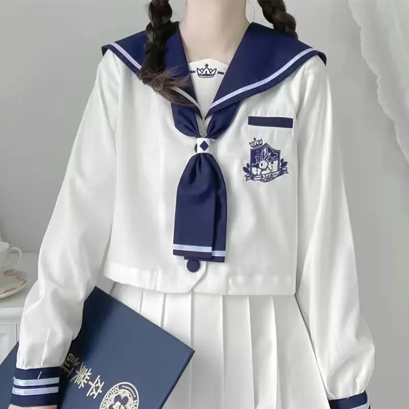 Uniforme scolaire japonais pour filles, costume Jk, Sexy, cravate rouge, blanc, trois uniformes de marin de base, costume à manches longues pour femmes, printemps et automne