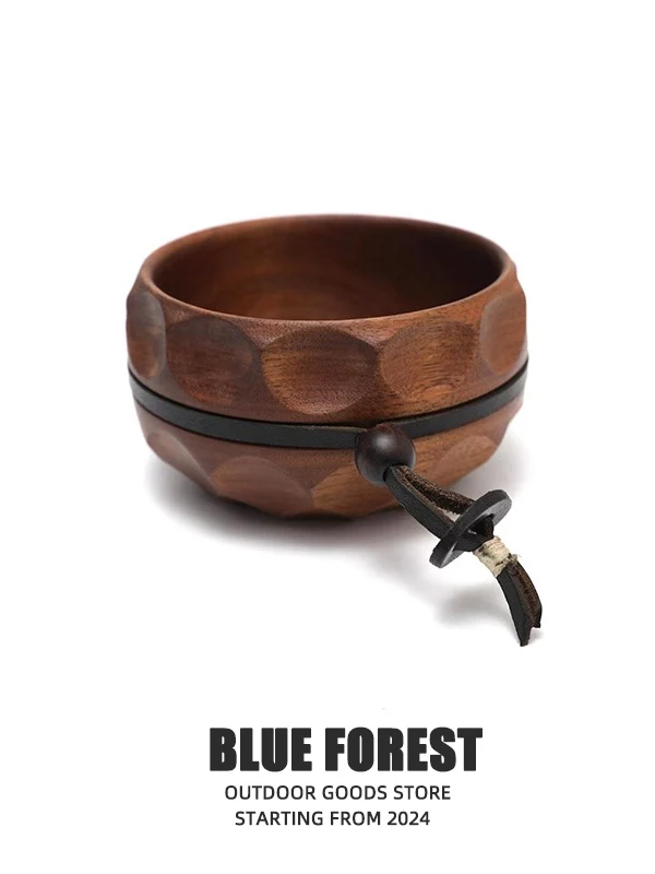 

Изысканная чаша из черного ореха, креативная чаша для соуса, чаша из натурального дерева для кемпинга, пикника, напитков, миниатюрная чаша для походов