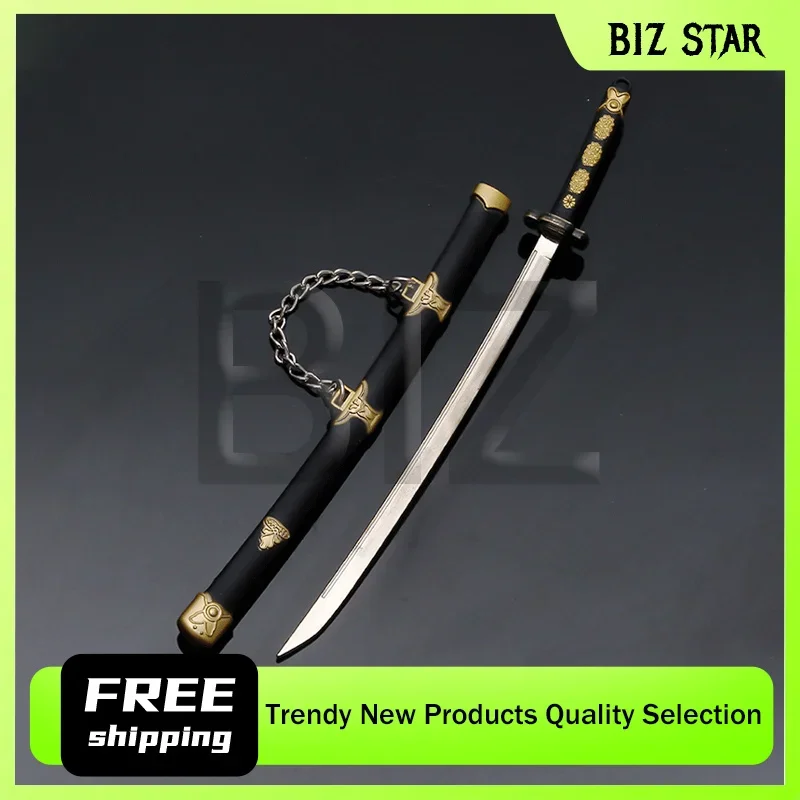 22cm/8.66in Sword & Sorcery Tsurumaru Taijutsu Alloy Sword With Sheath Katana Knife Game Peripheral Weapon Model Props Ornaments