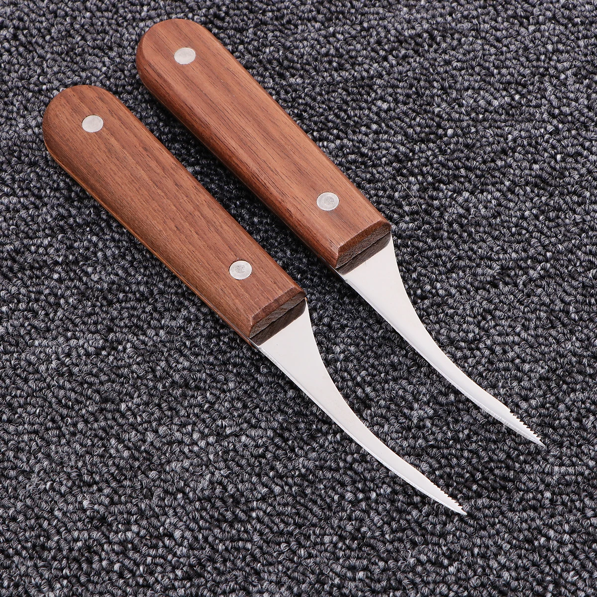 

2 pcs Deveiner Tool Stainless Steel Blade Kitchen Seafood Peeler Prawn Cleaner Wooden Handle Compact Design Dishwasher Safe