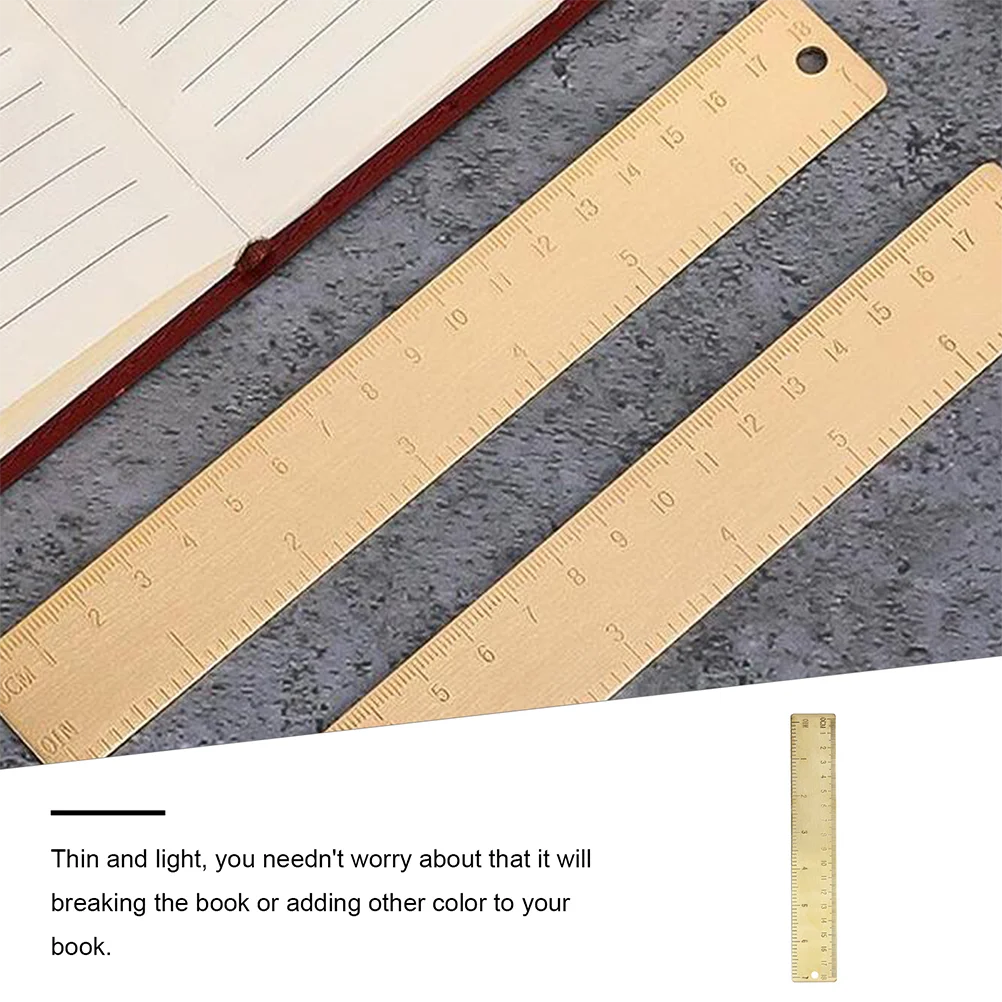 

Brass Ruler Multifunctional Geometry Drafting Tools Measuring Straight Ruler Bookmarks Practical Decoration Safe Thin