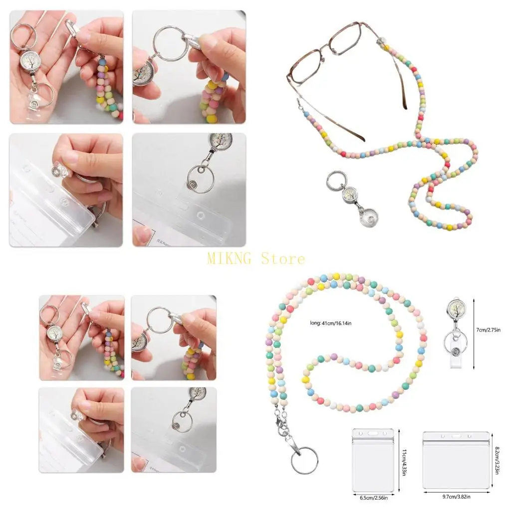 حامل بطاقات مع حامل شارة قابل للسحب بحبل مطرز لعمال المصنع، أفضل مبيعات