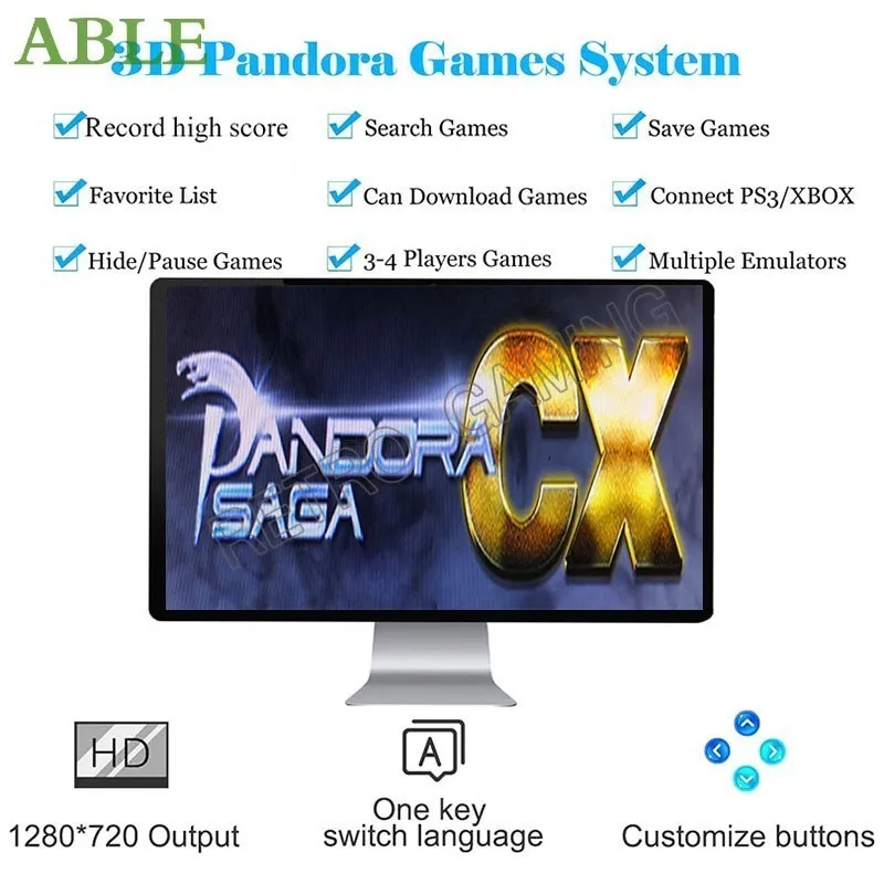 Pandora Saga Box CX 2800 In 1 Console Arcade Machine Fight Game Push Button Joystick HDMI/ VGA Output  For Arcade Cabinet
